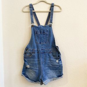 YMI Womens Denim Shortalls Size Junior 11 Waist 30” Shorts  30" x 3” ‎ Pockets